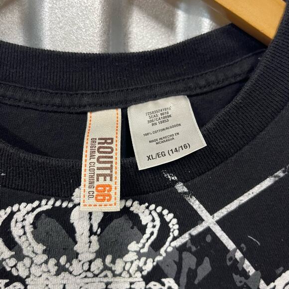 VTG Cyber Y2K Skull Grunge Black Graphic T Shirt Affliction Skate Style SZ - Picture 2 of 3